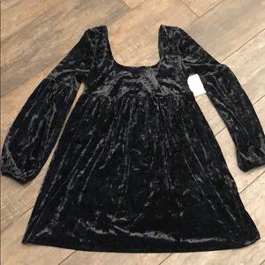 Free People Black Velvet Dress
